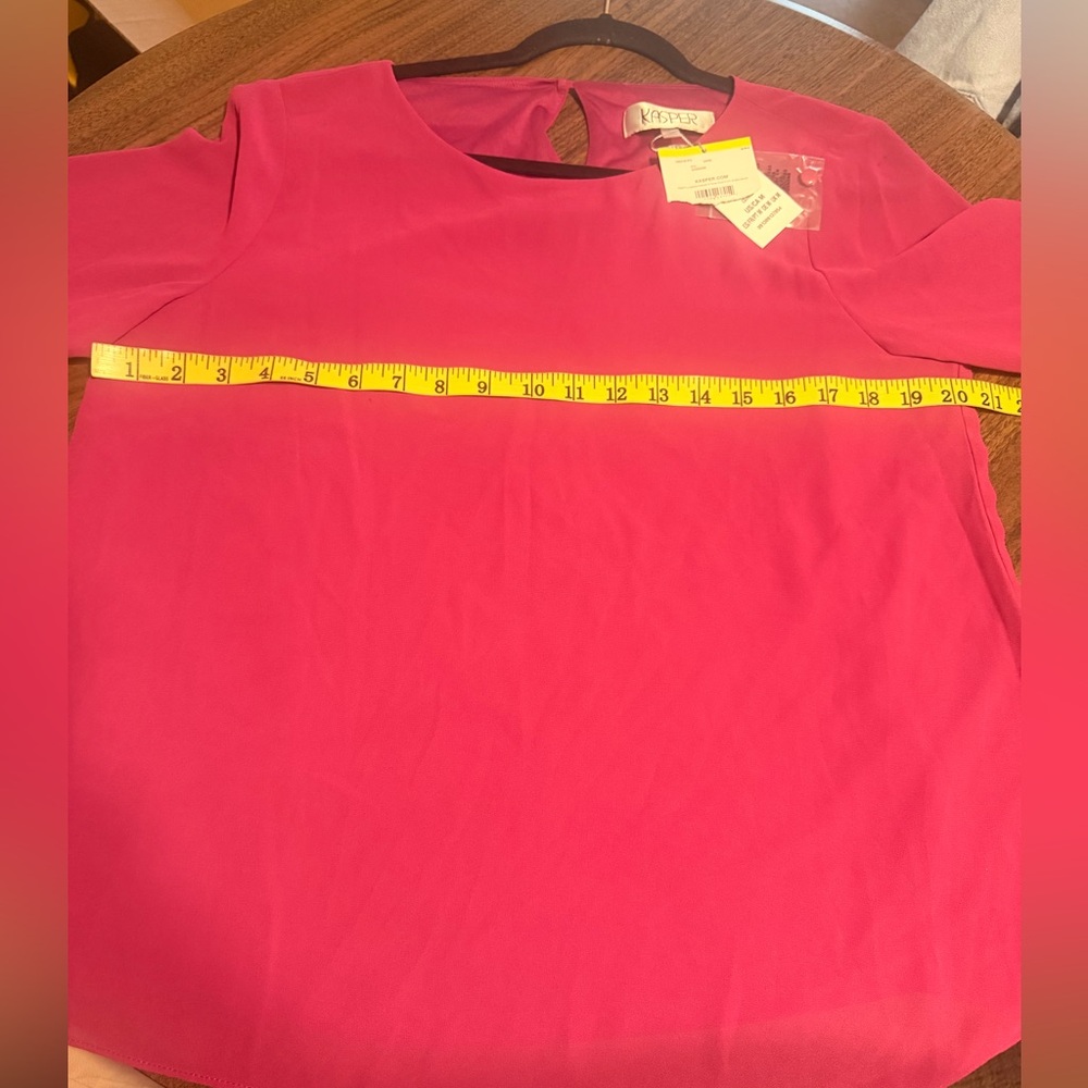 Kasper Women's Fuchsia Blouse with Ruffle Sleeves - Picture 5 of 5